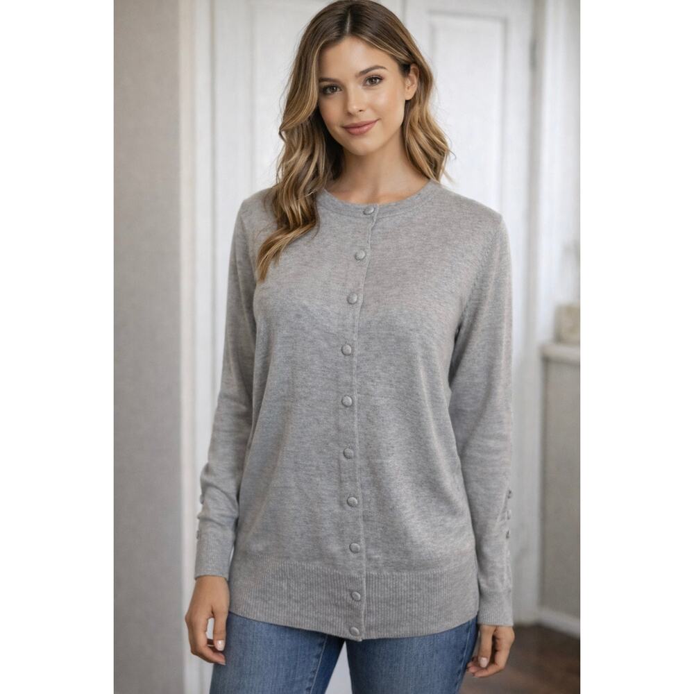 Audrey and Grace Medium Cardigan with 3/4 sleeve with buttons. Preppy, coquette